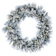 thumbnail image 1 of Vickerman 36" Flocked Jackson Pine Artificial Pre-Lit Wreath with 100 Warm White Lights and 195 PVC Tips, 1 of 5