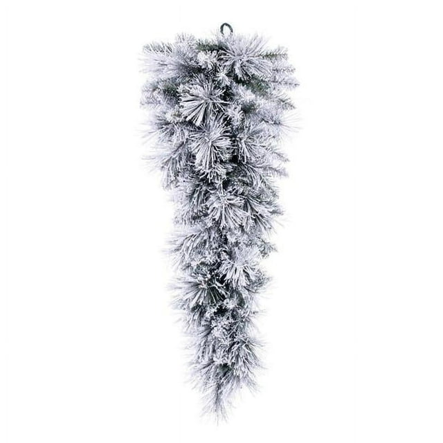 Vickerman 36" Flocked Jackson Pine Artificial Unlit TearDrop with 100 Realistic Hardneedle/PVC Tips