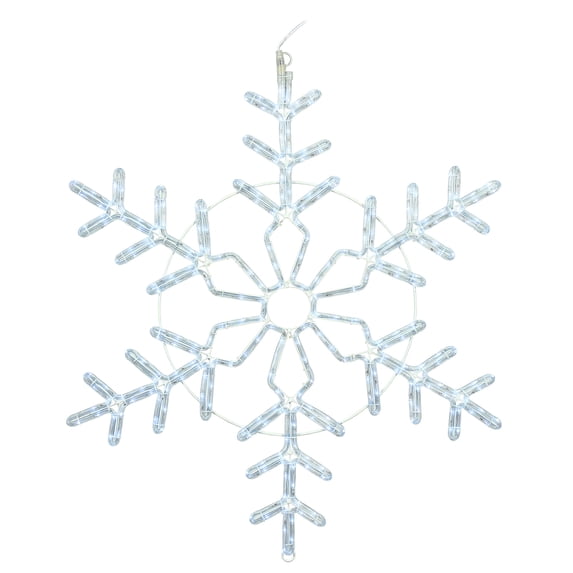 Vickerman 36" Pure White LED Forked Twinkle Ropelight Snowflake