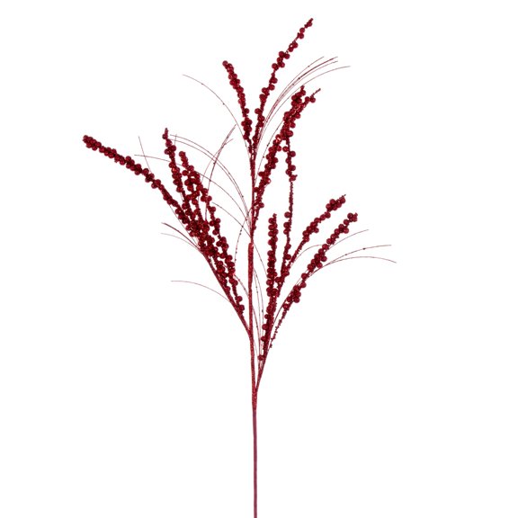 Vickerman 36" Red Berry Twig Glitter Spray, 6 per bag.