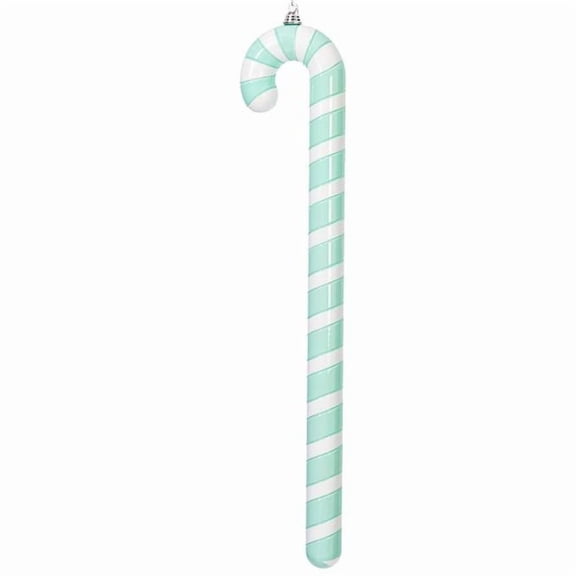 Vickerman MT252227W 36 in. Aqua Enamel Candy Cane Ornament