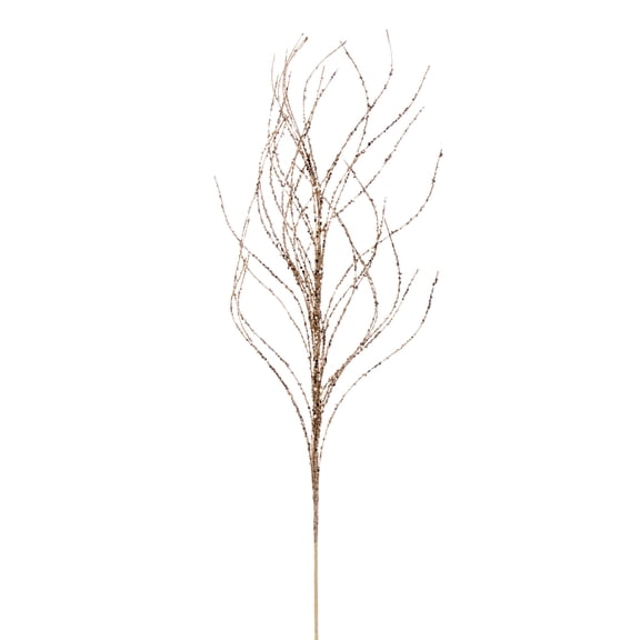 Vickerman 37" Champagne Wavy Twig Glitter Spray, 6 per bag.