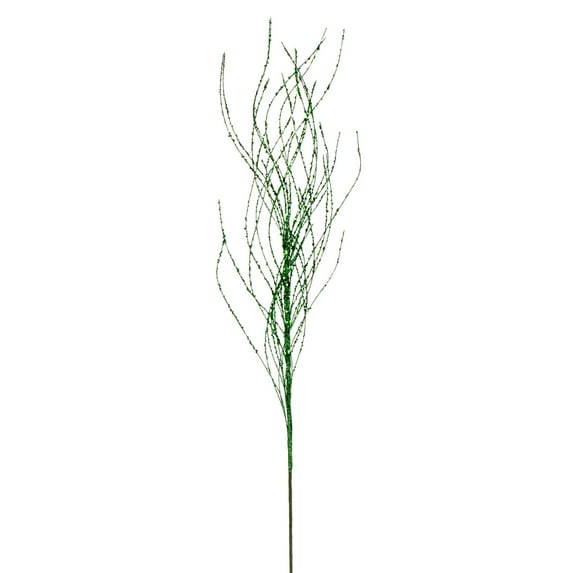 Vickerman 37" Green Wavy Twig Glitter Spray, 6 per bag.