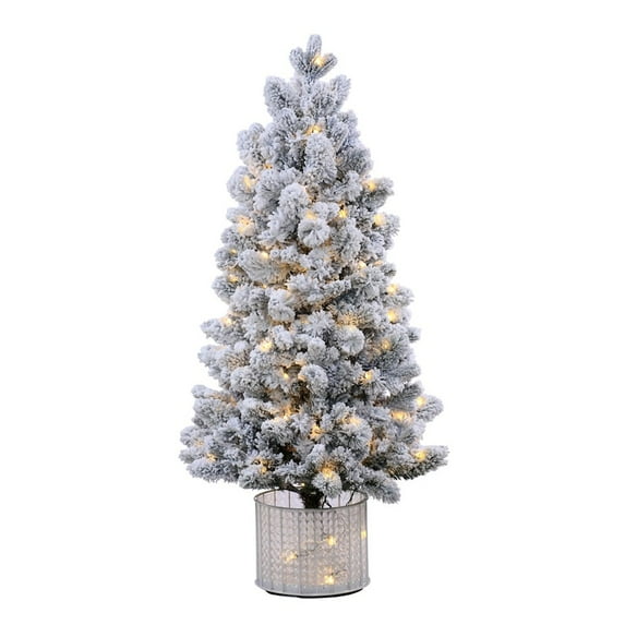 Vickerman 379097 - 6' x 32" Flocked Morgan Spruce 300 Warm White Italian LED Lights Christmas Tree (S150461LED)