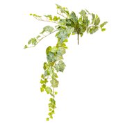 Vickerman 39" Artificial Green & White Grape Leaf Ivy Hanging Bush.