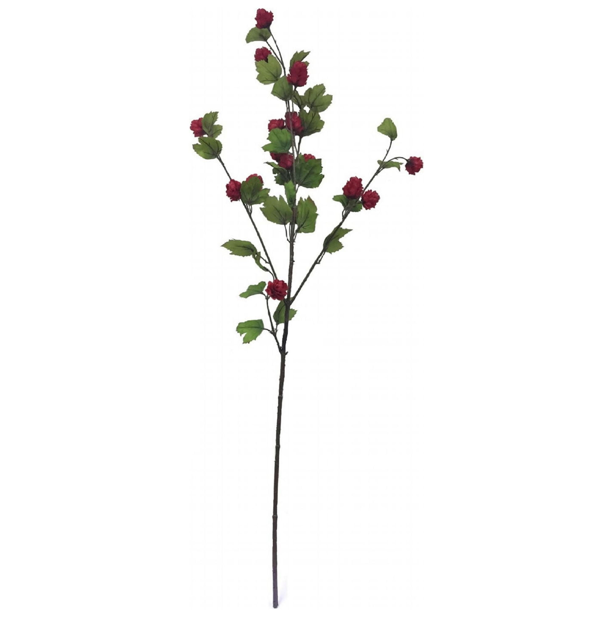 39" Red Artificial Hop Branch with Green Foliage