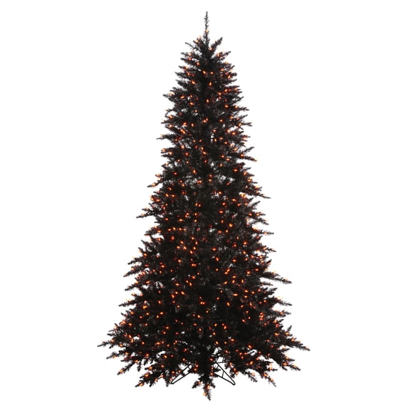 Vickerman 4.5' Black Fir Artificial Christmas Tree, Orange Dura-lit LED Lights
