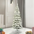 thumbnail image 1 of Vickerman 4.5' Flocked Pacific Pencil Artificial Christmas Tree, Unlit, 1 of 5