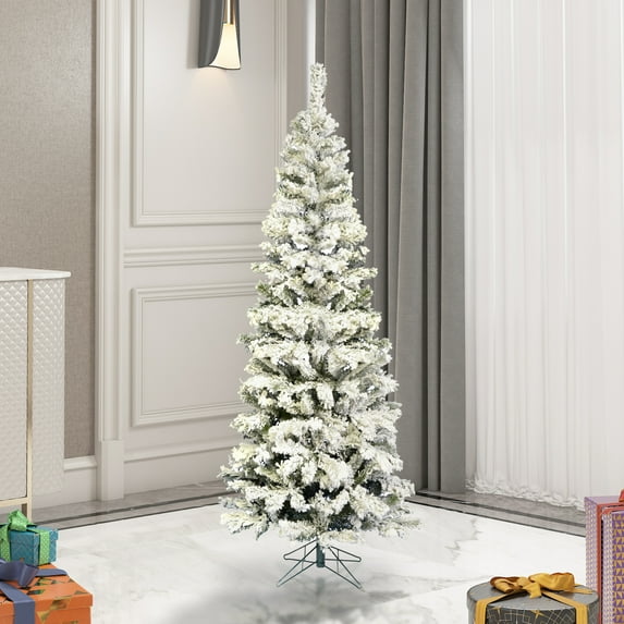 Vickerman 4.5' Flocked Pacific Pencil Artificial Christmas Tree, Unlit