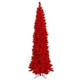 thumbnail image 1 of Vickerman 4.5' Flocked Red Pencil Fir Artificial Christmas Tree, Unlit, 1 of 3
