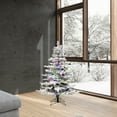 thumbnail image 1 of Vickerman 4.5' Flocked Utica Fir Artificial Christmas Tree, Multi-Colored LED Lights, 1 of 6