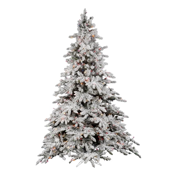Vickerman 4.5' Flocked Utica Fir Artificial Christmas Tree, Multi-Colored Lights
