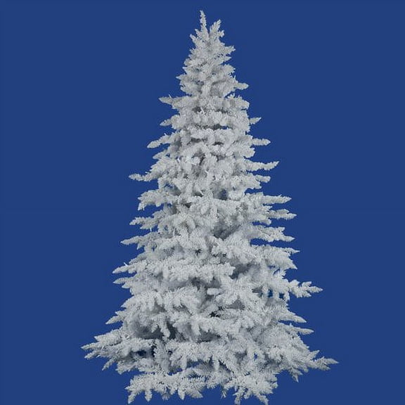Vickerman 4.5' Flocked White Spruce Artificial Christmas Tree, Unlit - Snow Covered Faux Tree - Seasonal Indoor Home Decor
