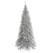 Vickerman 4.5 Silver Tinsel Fir Slim Artificial Christmas Tree, Unlit
