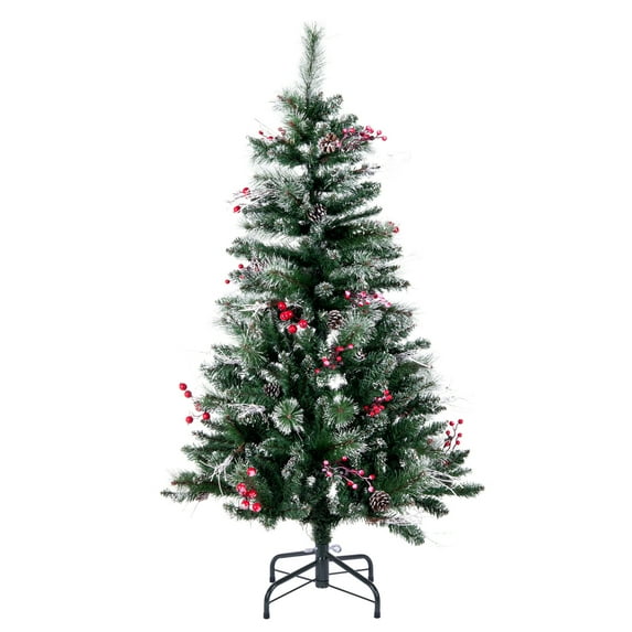 Vickerman 4.5' Snow Tipped Pine and Berry Artificial Christmas Tree, Unlit