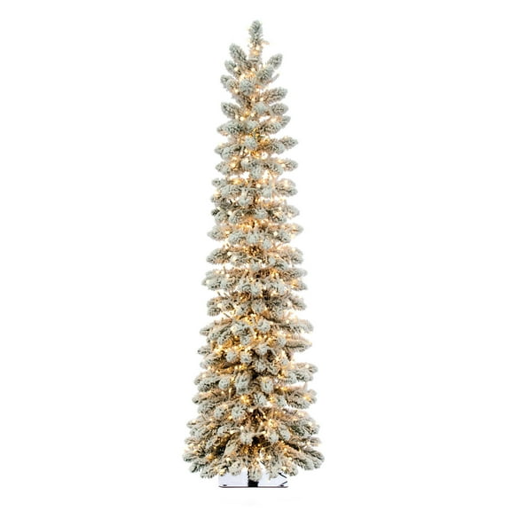 Vickerman 4.5' x 17" Snowy Flocked Alpine 880WW