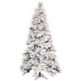 thumbnail image 1 of Vickerman 4.5' x 30" Flocked Atka Slim Artificial Christmas Tree, Warm White LED lights., 1 of 4