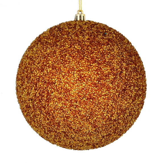 Vickerman 4.75" Antique Gold Beaded Ball Ornament, 6 per Bag