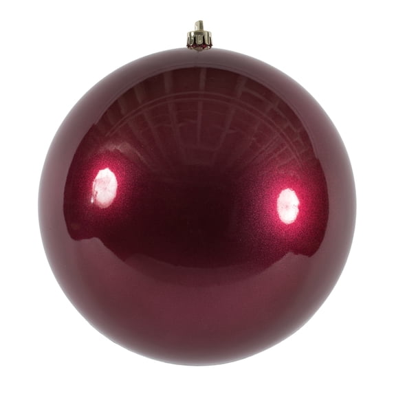 Vickerman 4.75" Berry Red Candy Ball Ornament, 4 per Bag