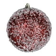 thumbnail image 1 of Vickerman 4.75" Burgundy Glitter Hail Ball Ornament, 4 per Bag, 1 of 3