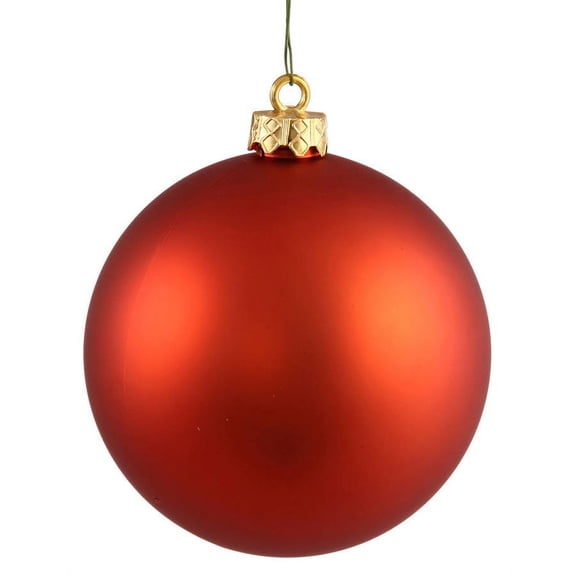 Vickerman 4.75" Burnished Orange Matte Ball Ornament, 4 per Bag