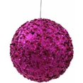 thumbnail image 1 of Vickerman 4.75" Cerise Sparkle Sequin Ball Kissing Ball Ornament, 1 of 1