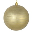 thumbnail image 1 of Vickerman 4.75" Champagne Candy Finish Ball Ornament with Glitter Lines, 4 per Bag, 1 of 2