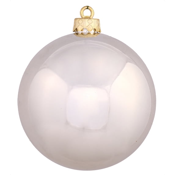 Vickerman 4.75" Champagne Shiny Ball Ornament, 4 per Bag