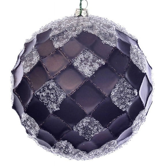Vickerman 4.75" Chocolate Net Beaded Ball, 3 per Bag