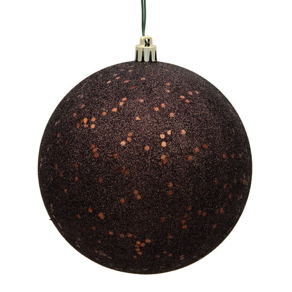 Vickerman 4.75" Chocolate Sequin Ball Ornament, 4 per Bag