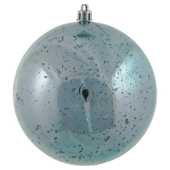 Vickerman 4.75" Christmas Ornament Ball, Baby Blue Shiny Mercury Finish, Shatterproof Plastic, Holiday Christmas Tree Decoration, 4 Pack