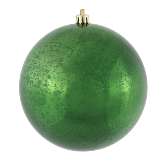 Vickerman 4.75" Christmas Ornament Ball, Emerald Shiny Mercury Finish, Shatterproof Plastic, Holiday Christmas Tree Decoration, 4 Pack
