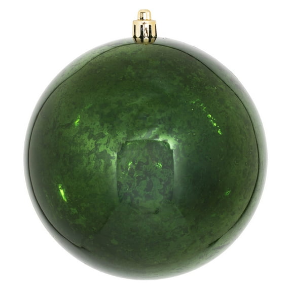 Vickerman 4.75" Christmas Ornament Ball, Moss Green Shiny Mercury Finish, Shatterproof Plastic, Holiday Christmas Tree Decoration, 4 Pack
