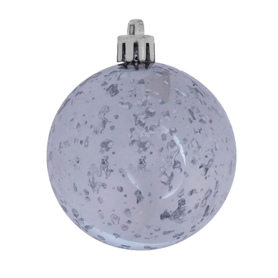 Vickerman 4.75" Christmas Ornament Ball, Pewter Shiny Mercury Finish, Shatterproof Plastic, Holiday Christmas Tree Decoration, 4 Pack