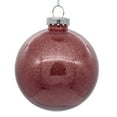 thumbnail image 1 of Vickerman 4.75" Clear Ball Christmas Ornament with Mauve Glitter Interior, 4 Pieces per bag, 1 of 1