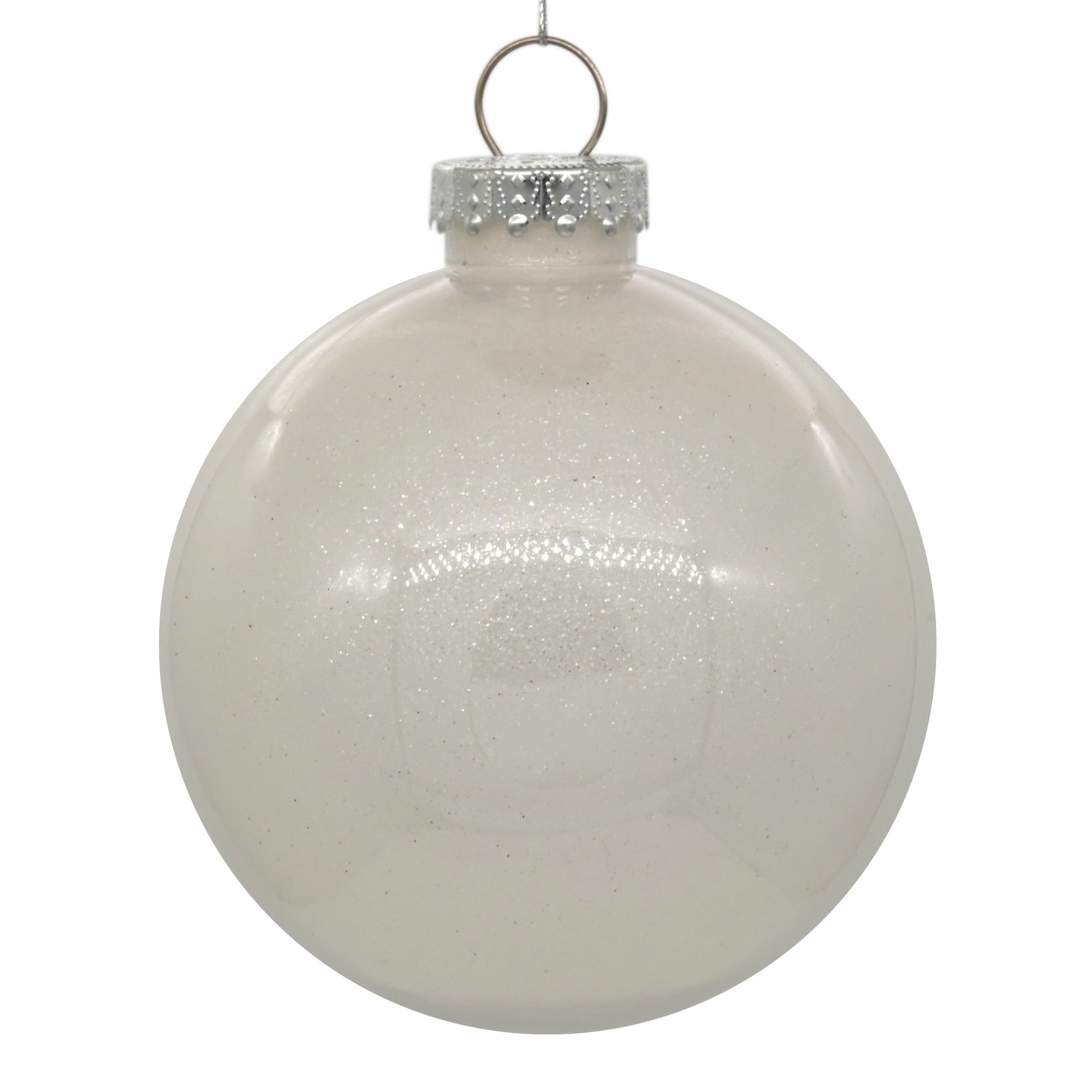 Vickerman N211222 4.75 in. Glitter Clear Christmas Tree Ball Ornament,  Cobalt Blue - Pack of 4