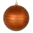 thumbnail image 1 of Vickerman 4.75" Copper Candy Finish Ball Ornament with Glitter Lines, 4 per Bag, 1 of 2