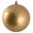 thumbnail image 1 of Vickerman 4.75" Copper Candy Finish Ball Ornament with Glitter Lines, 4 per Bag, 1 of 5