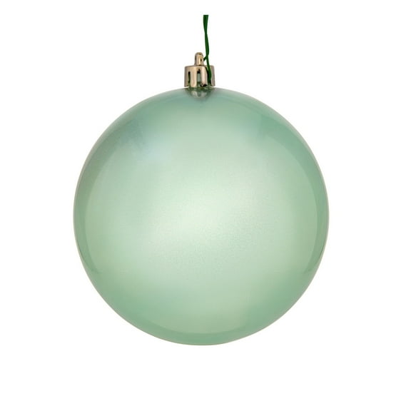 Vickerman 4.75" Frosty Mint Candy Ball Ornament, 4 per Bag