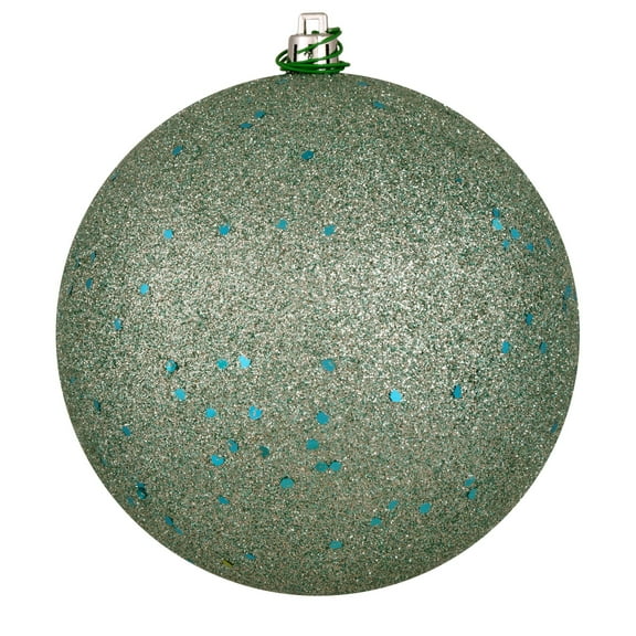 Vickerman 4.75" Frosty Mint Sequin Ball Ornament, 4 per Bag