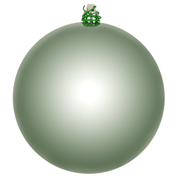 Vickerman 4.75" Frosty Mint Shiny Ball Ornament, 4 per Bag