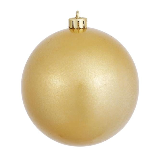 Vickerman 4.75" Gold Candy Ball Ornament, 4 per Bag