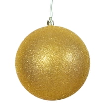 Vickerman 4.75" Gold Glitter Ball Ornament, 4 per Bag