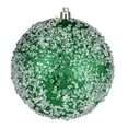 thumbnail image 1 of Vickerman 4.75" Green Glitter Hail Ball Ornament, 4 per Bag, 1 of 3