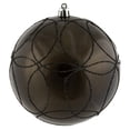 thumbnail image 1 of Vickerman 4.75" Gunmetal Candy Ornament with Circle Glitter Pattern, 4 per Bag, 1 of 7