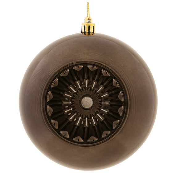 Vickerman 4.75" Gunmetal Shiny Star Brite Ball Ornament, 4 per Bag