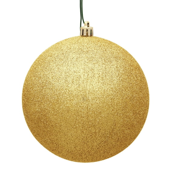 Vickerman 4.75" Honey Gold Glitter Ball Ornament, 4 per Bag