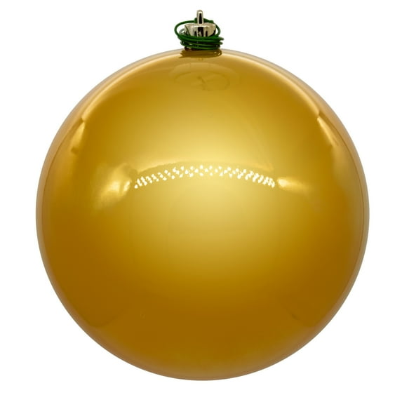 Vickerman 4.75" Honey Gold Pearl UV Drilled Ball Ornament, 4 per bag.