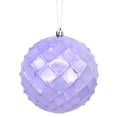 thumbnail image 1 of Vickerman 4.75" Lavender Shiny Diamond Bauble Ornament, with drilled and wired caps. Comes 4 per Bag., 1 of 2