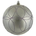 thumbnail image 1 of Vickerman 4.75" Lilac Candy Ornament with Circle Glitter Pattern, 4 per Bag, 1 of 7